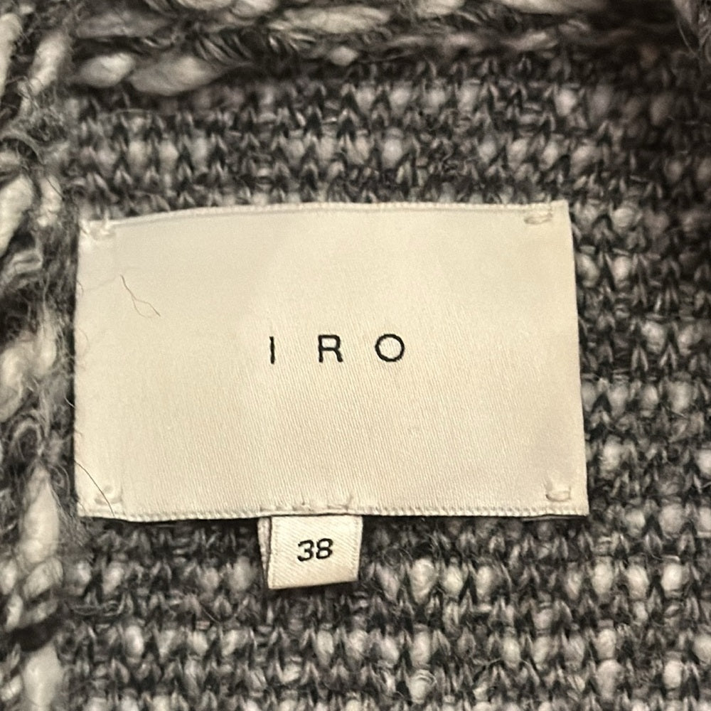 IRO Woman’s Black & White Cropped Tweed Cowl Neck Jacket Size 38 /Size 6
