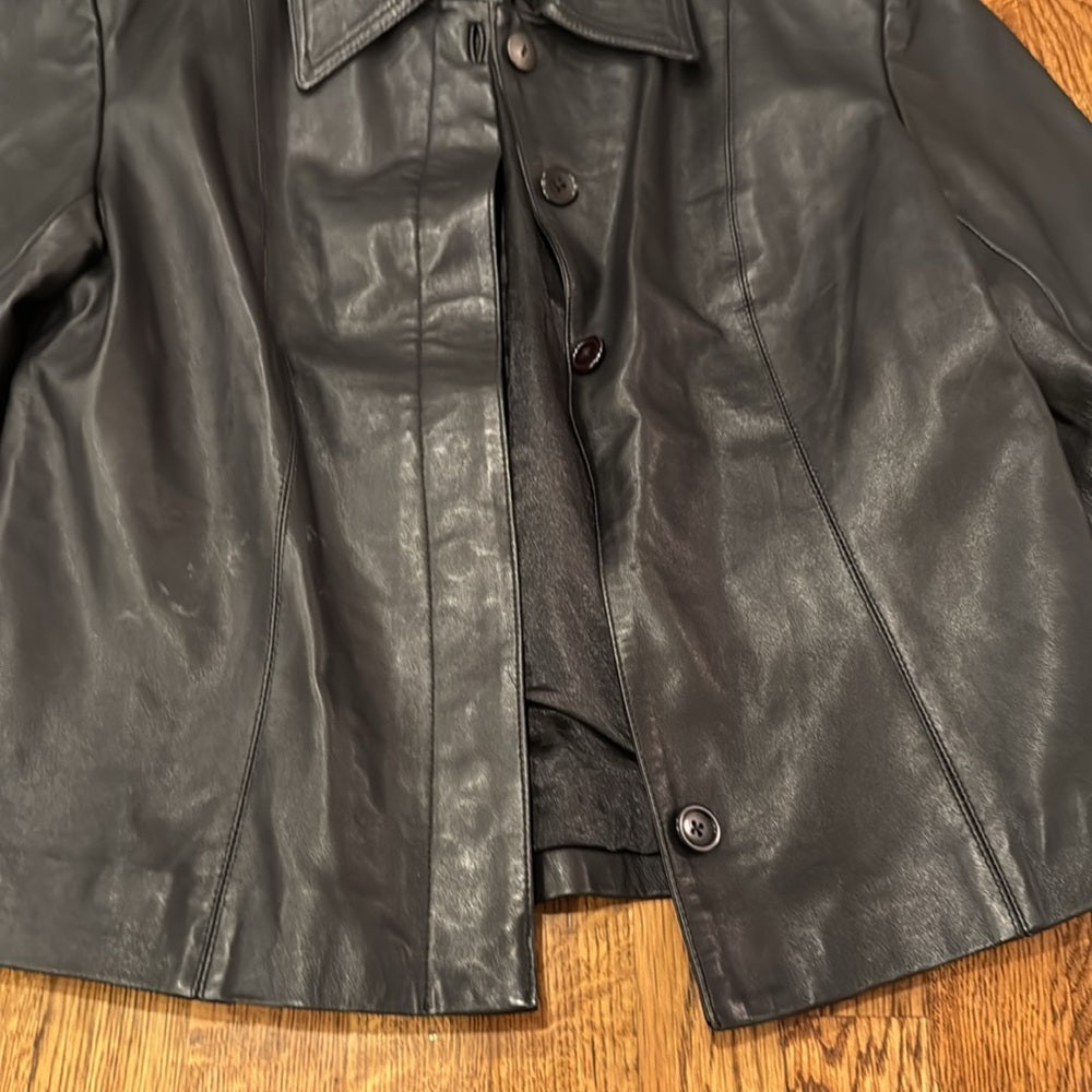 Margaret Godfrey Women’s Black Leather Jacket Size Large