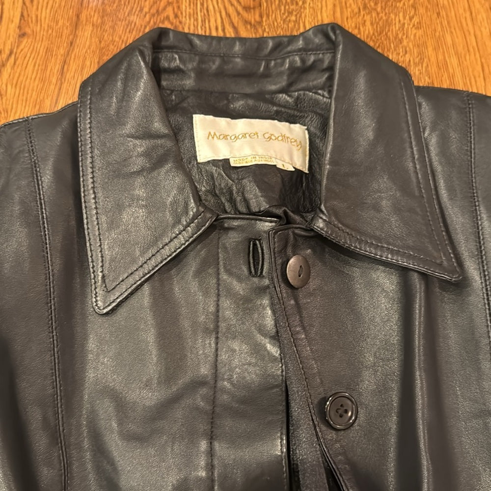 Margaret Godfrey Women’s Black Leather Jacket Size Large