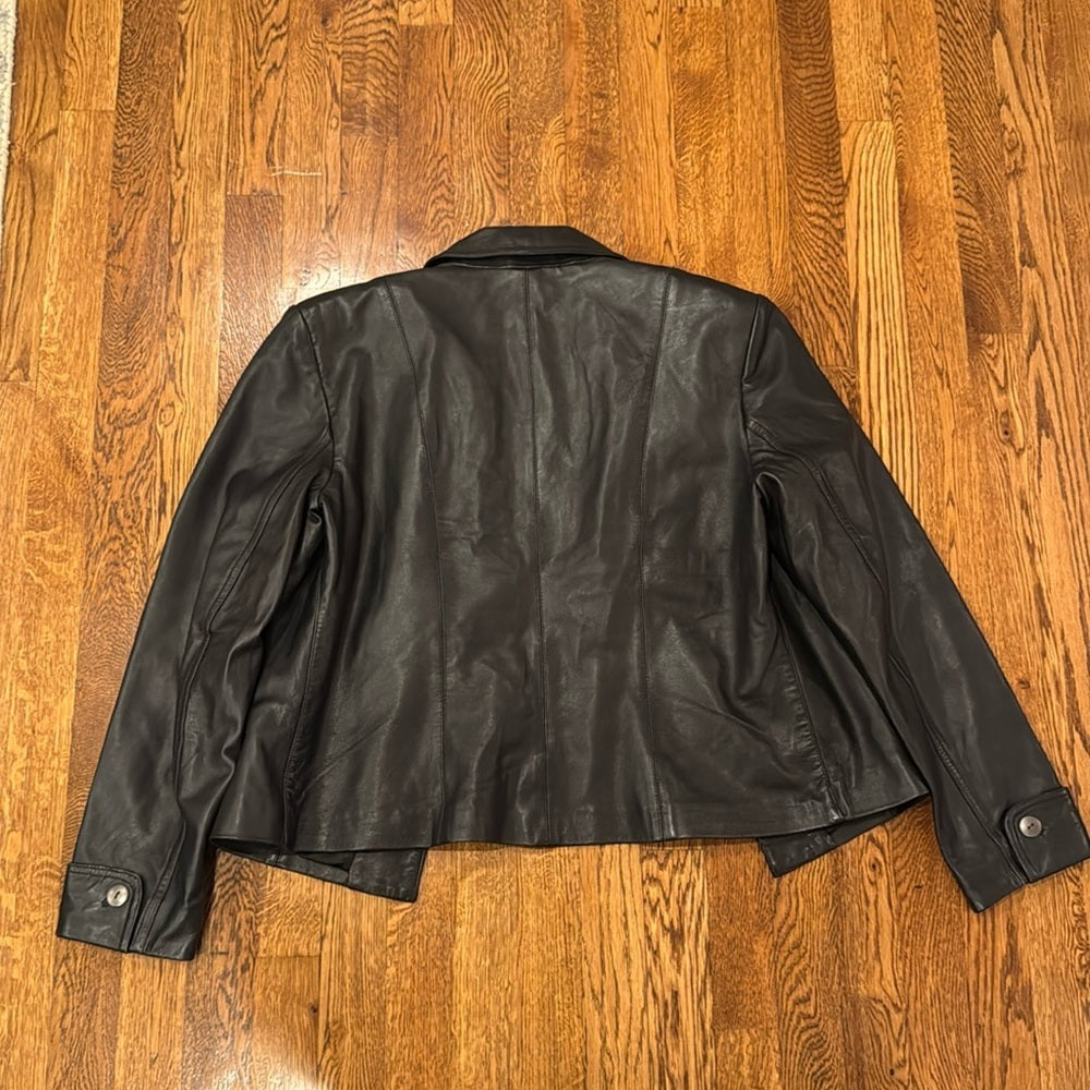 Margaret Godfrey Women’s Black Leather Jacket Size Large