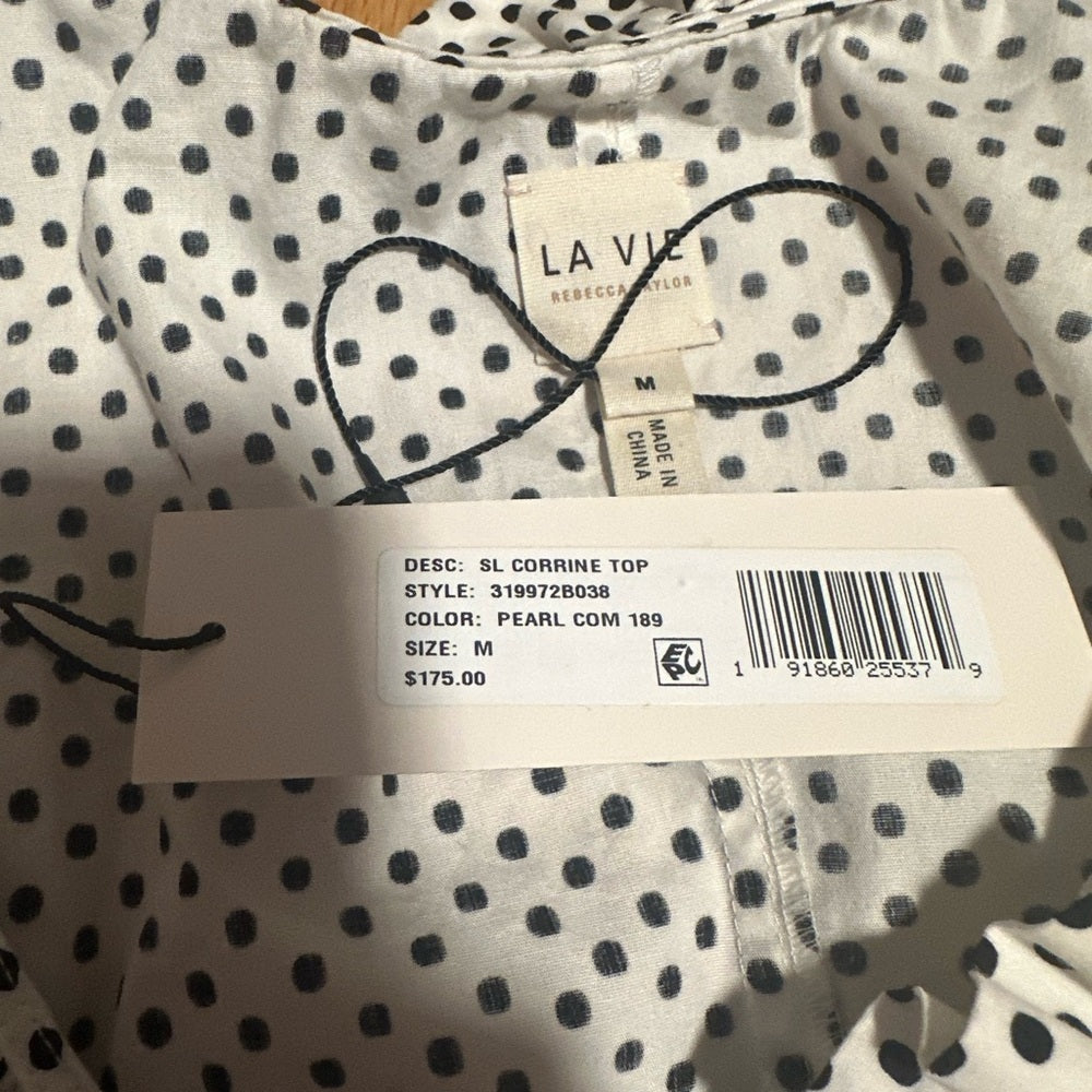 NWT La Vie Women’s Polka Dot Blouse Size Medium