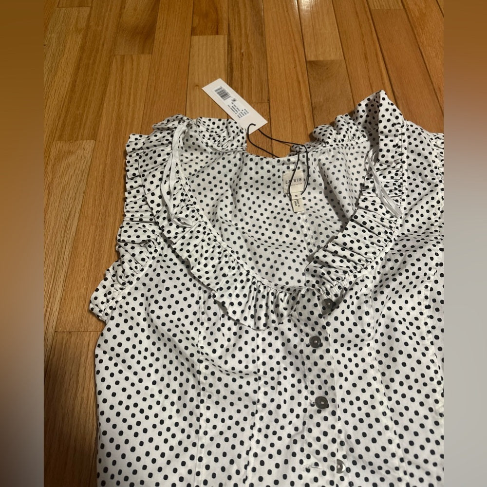 NWT La Vie Women’s Polka Dot Blouse Size Medium