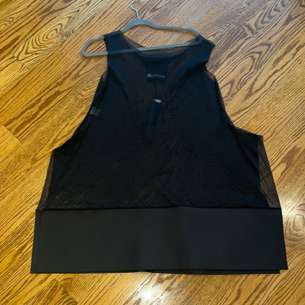 NWT XD Xenia Design Woman’s Black See Through Top Size L