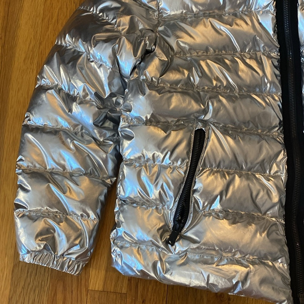 Moose Knuckles Women’s Silver Metallic Puffer Jacket Size L