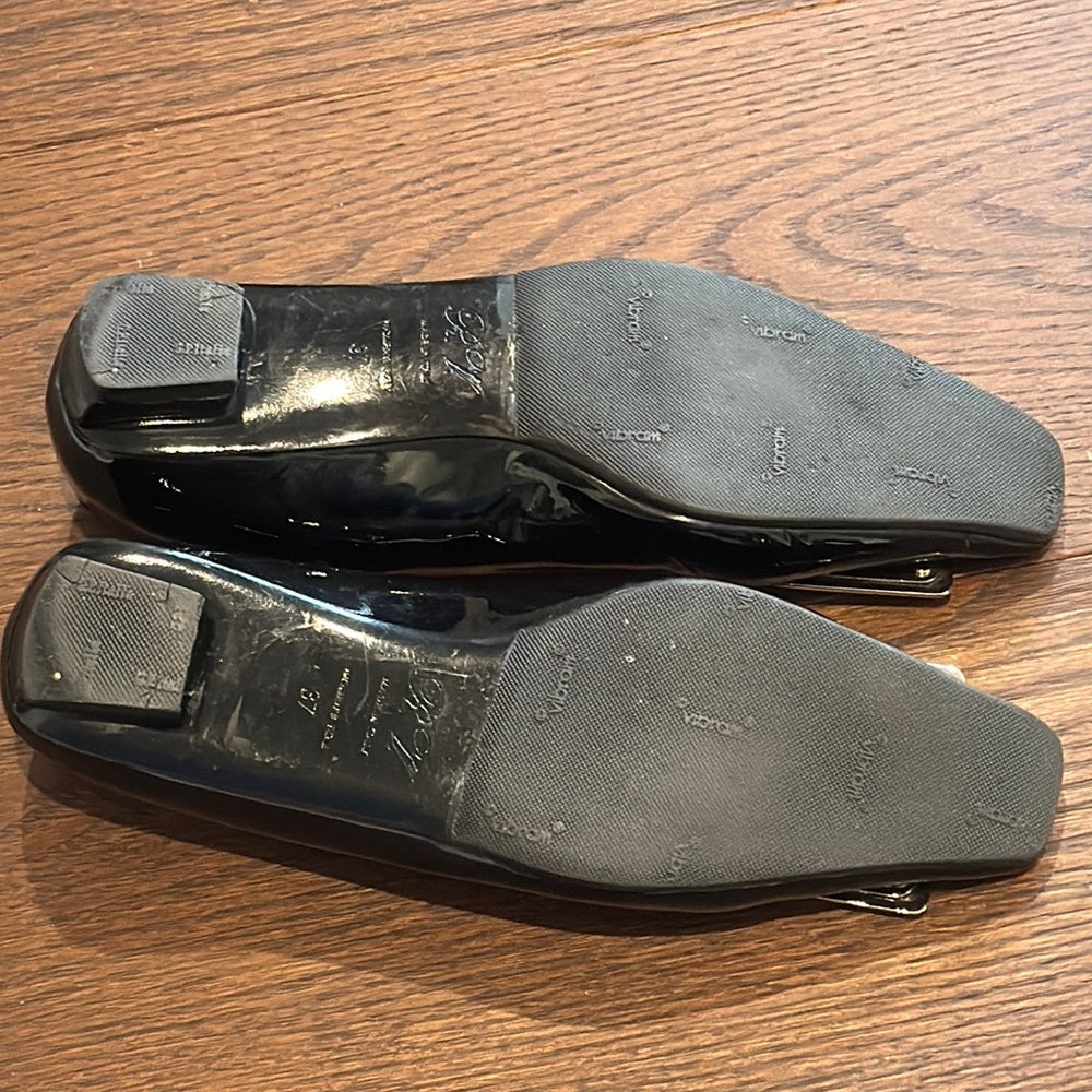 Roger Vivier Black Women's Flats Shoes with Silver Accents Size 37