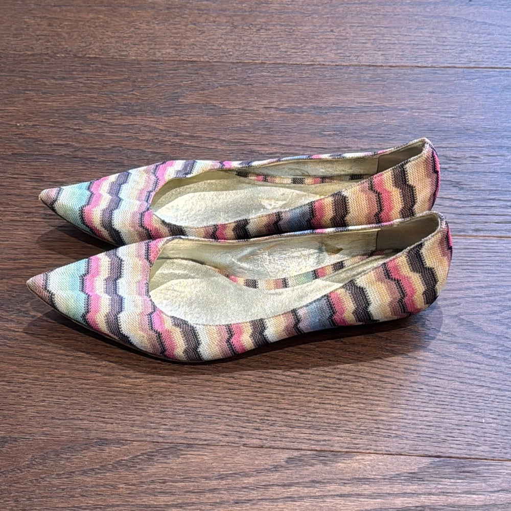 Missoni Women’s Flat Striped Flats with Pointed Toe Size 39.5