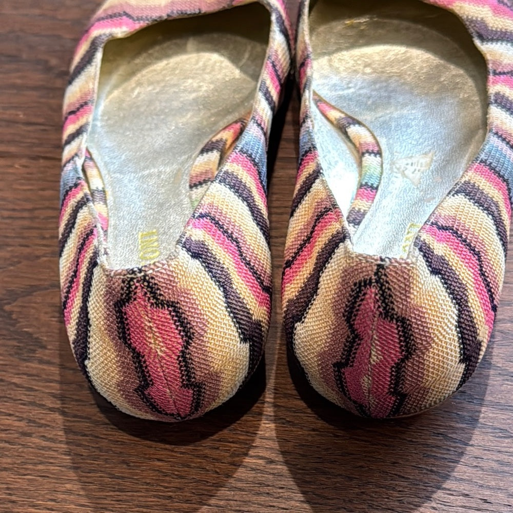Missoni Women’s Flat Striped Flats with Pointed Toe Size 39.5