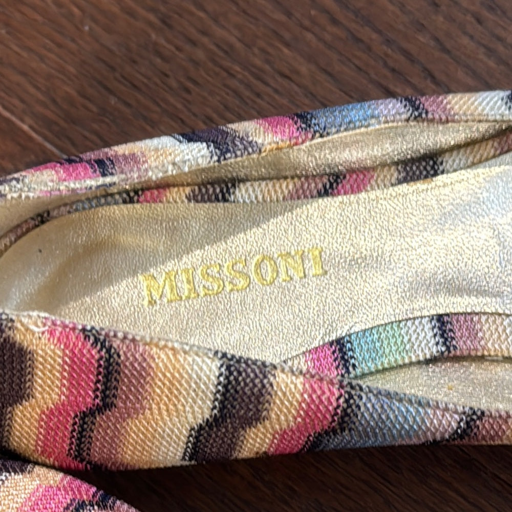 Missoni Women’s Flat Striped Flats with Pointed Toe Size 39.5