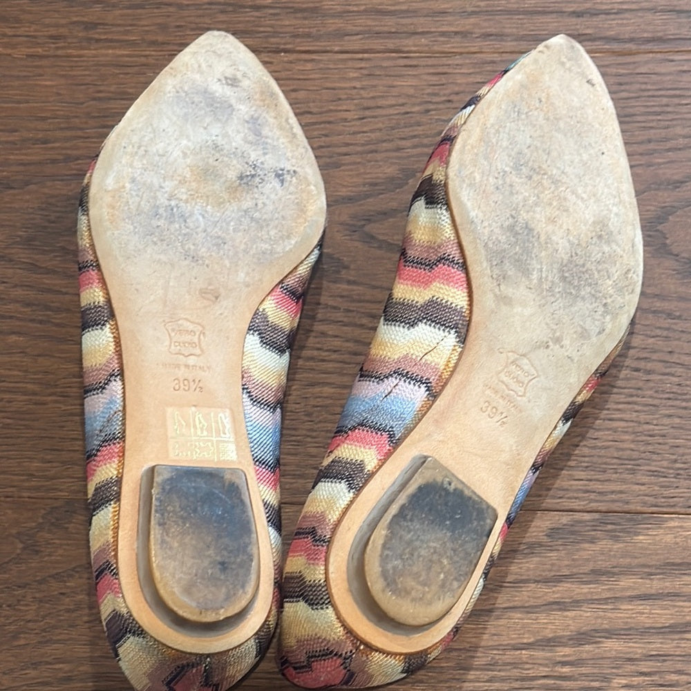 Missoni Women’s Flat Striped Flats with Pointed Toe Size 39.5
