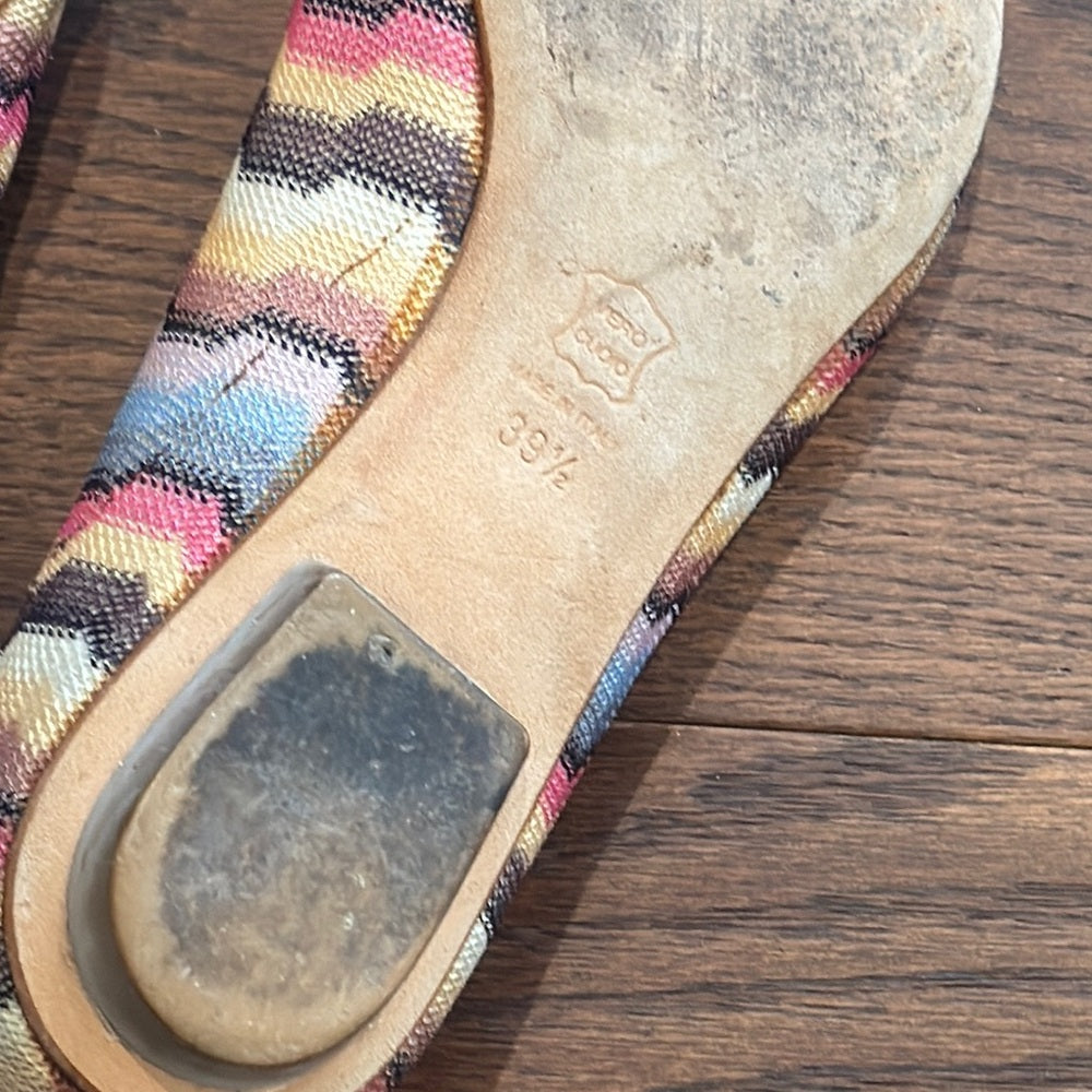 Missoni Women’s Flat Striped Flats with Pointed Toe Size 39.5