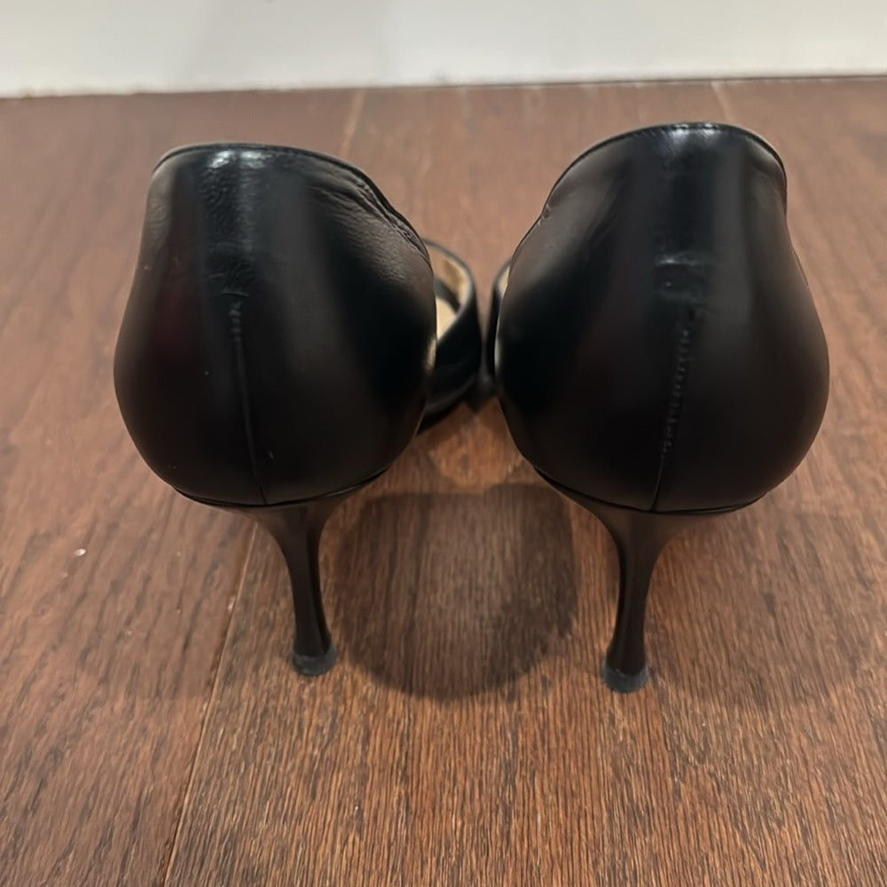 Jimmy Choo Black Peep Toe Pumps Size 39.5/9.5