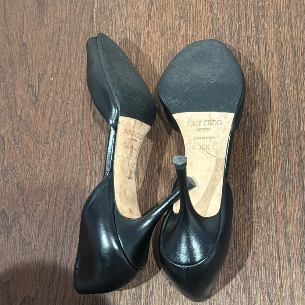 Jimmy Choo Black Peep Toe Pumps Size 39.5/9.5