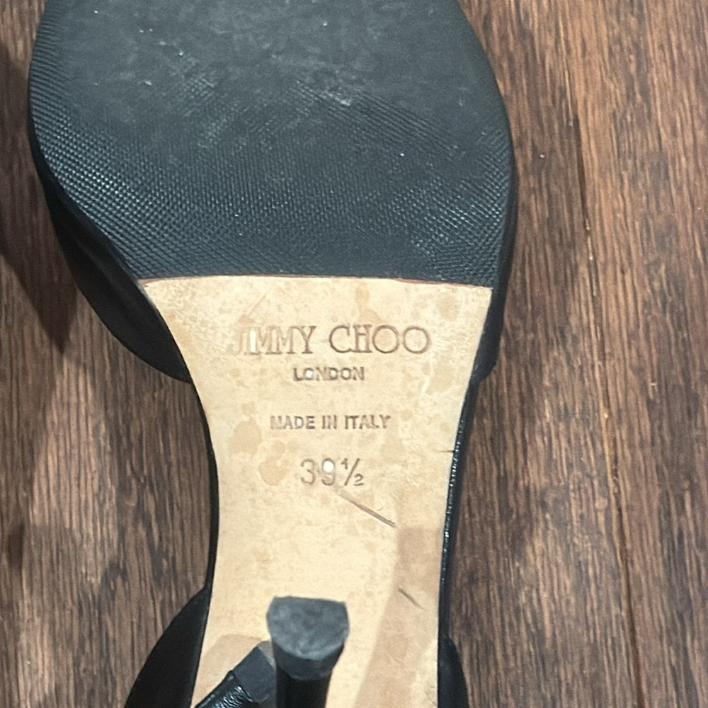 Jimmy Choo Black Peep Toe Pumps Size 39.5/9.5