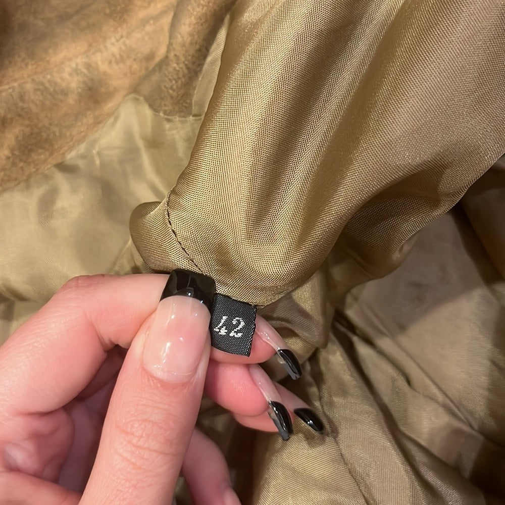 Industria Woman’s Tan Leather Jacket Size EU 42