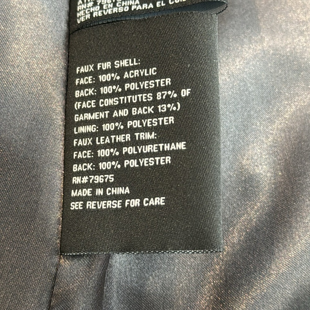 Michael Kors Faux Fur Black/Dark Grey Faux Fur Short Jacket Size XS