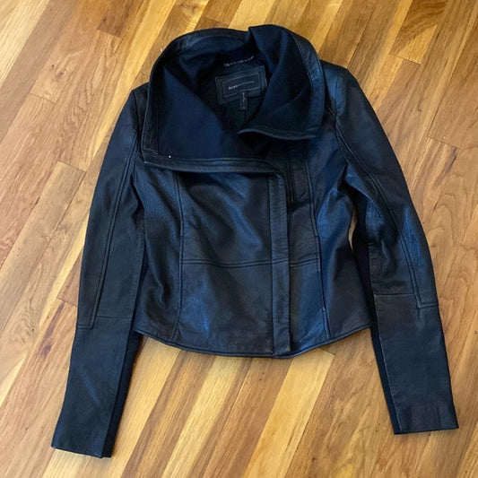 BCBG MaxAzria Women’s Black Leather Jacket Size XS