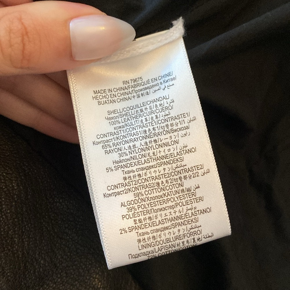 BCBG MaxAzria Women’s Black Leather Jacket Size XS