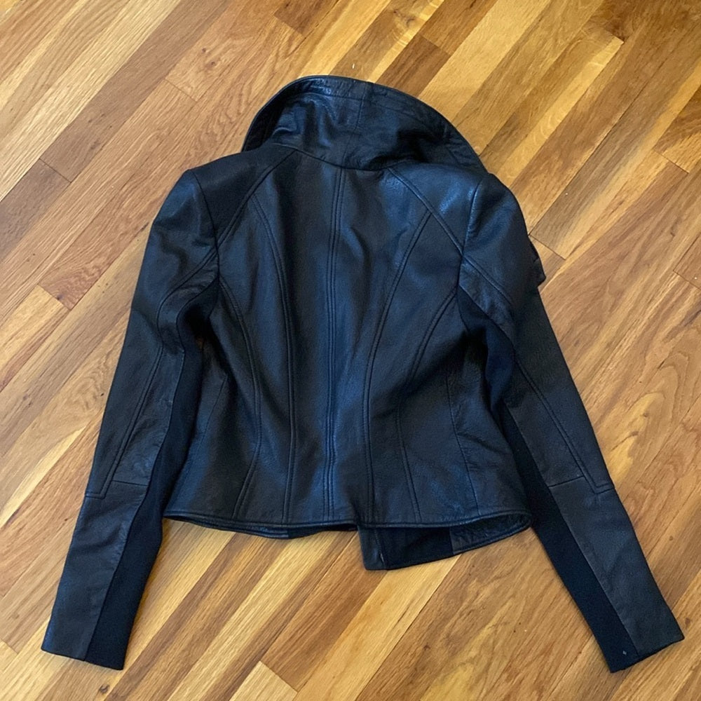 BCBG MaxAzria Women’s Black Leather Jacket Size XS