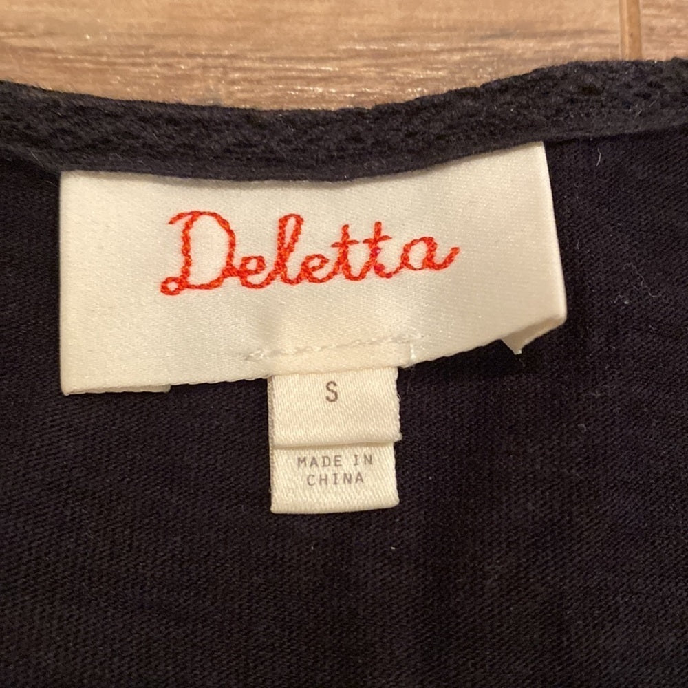 DELETTA Women’s Black Blouse Size Small
