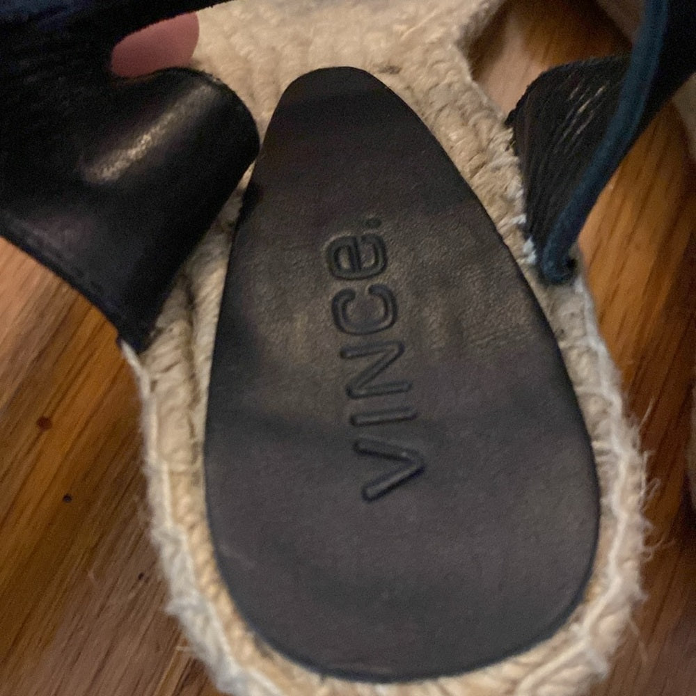 Vince Women’s Black Wedge Sandals Size 7