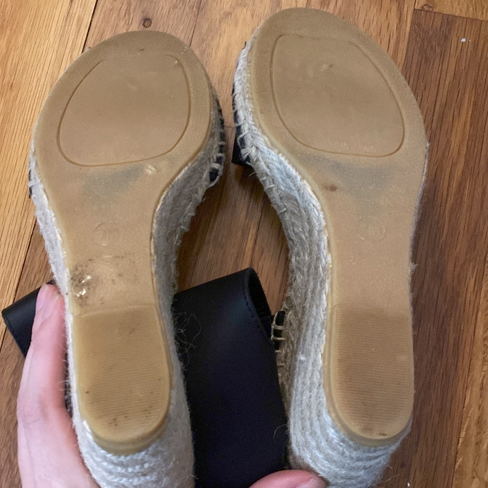 Vince Women’s Black Wedge Sandals Size 7