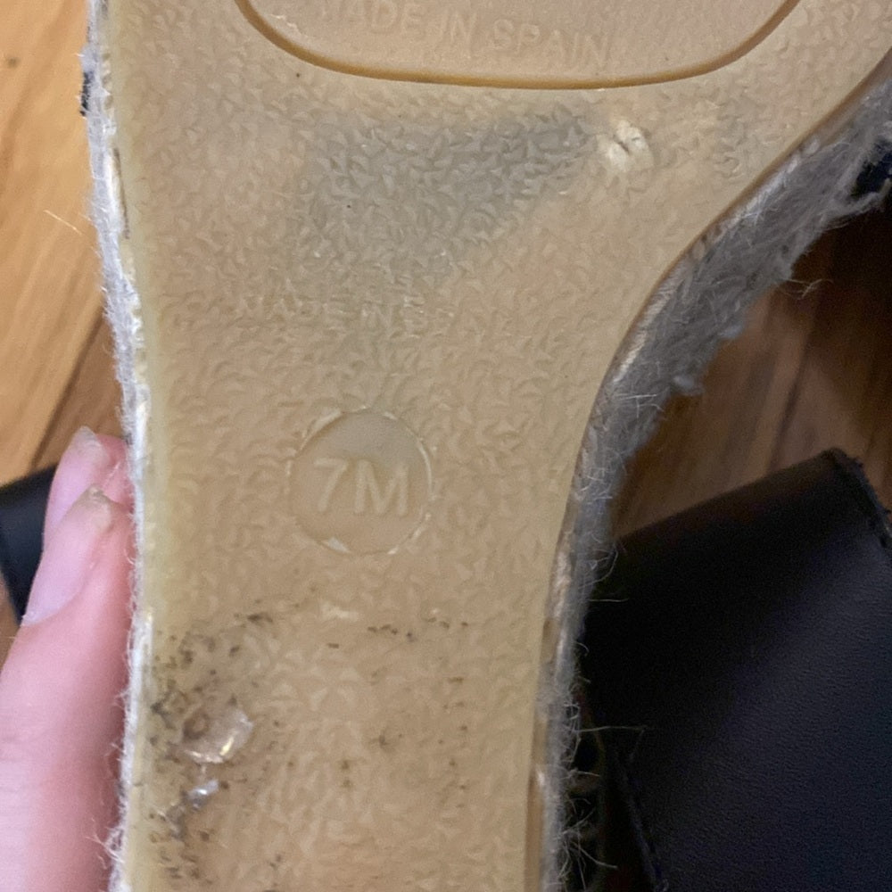 Vince Women’s Black Wedge Sandals Size 7