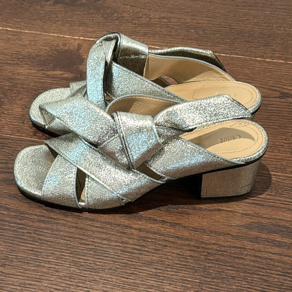 Chloe Women’s Grey Glitter Sandals Size 39/9
