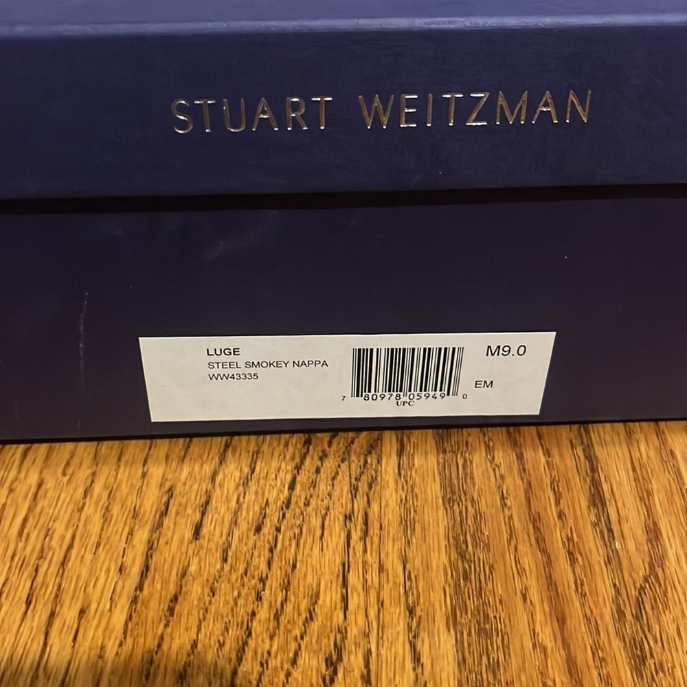 Stuart Weitzman Woman’s Black Luge Steel Smokey Napa Boots Size 9