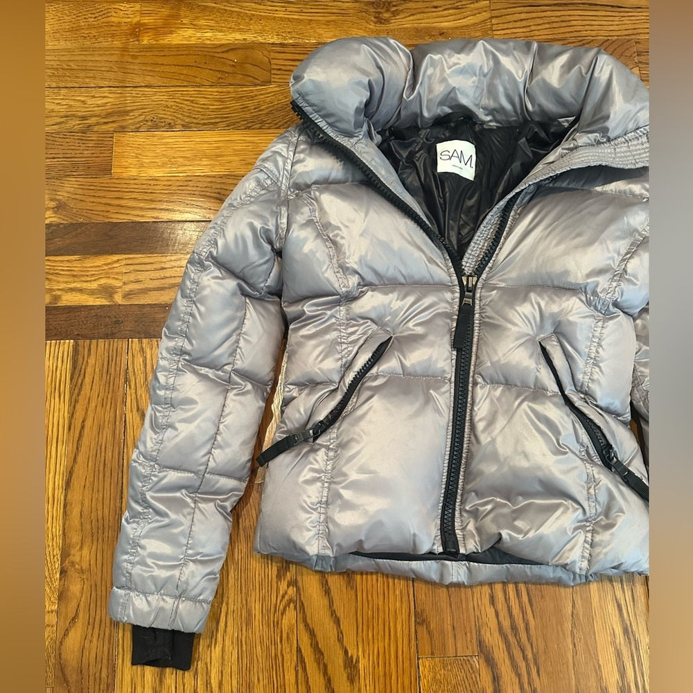 SAM Silver Puffer Jacket Kids Size 10