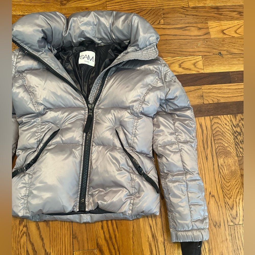 SAM Silver Puffer Jacket Kids Size 10