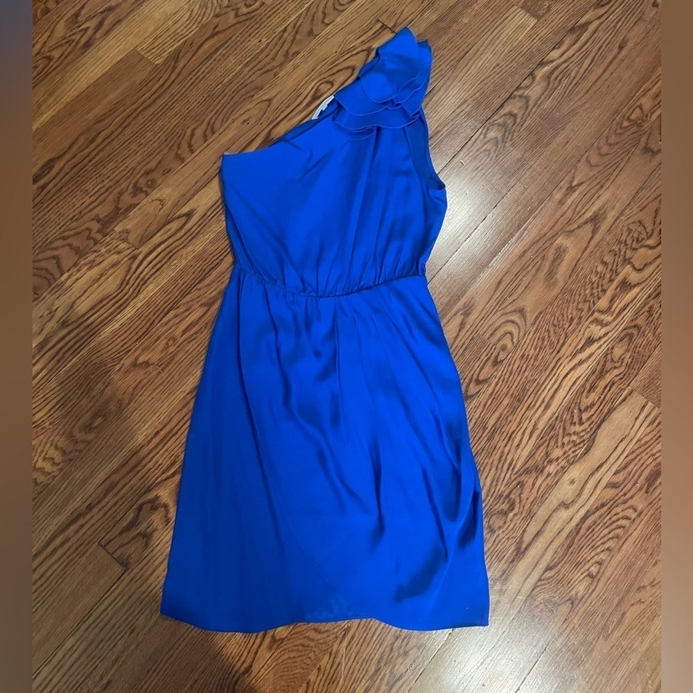 Amanda Uprichard Royal Blue One Sleeved Dress