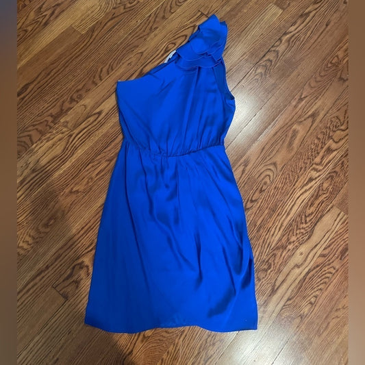 Amanda Uprichard Royal Blue One Sleeved Dress