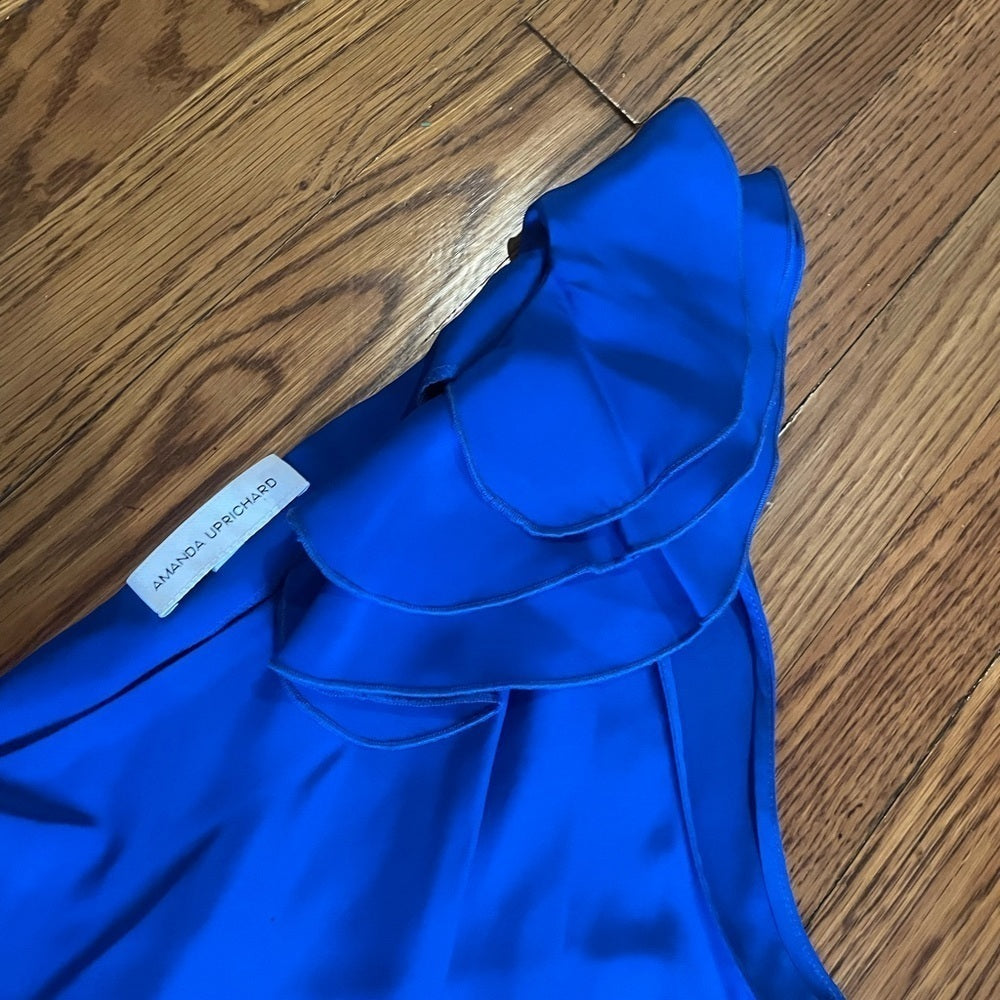 Amanda Uprichard Royal Blue One Sleeved Dress
