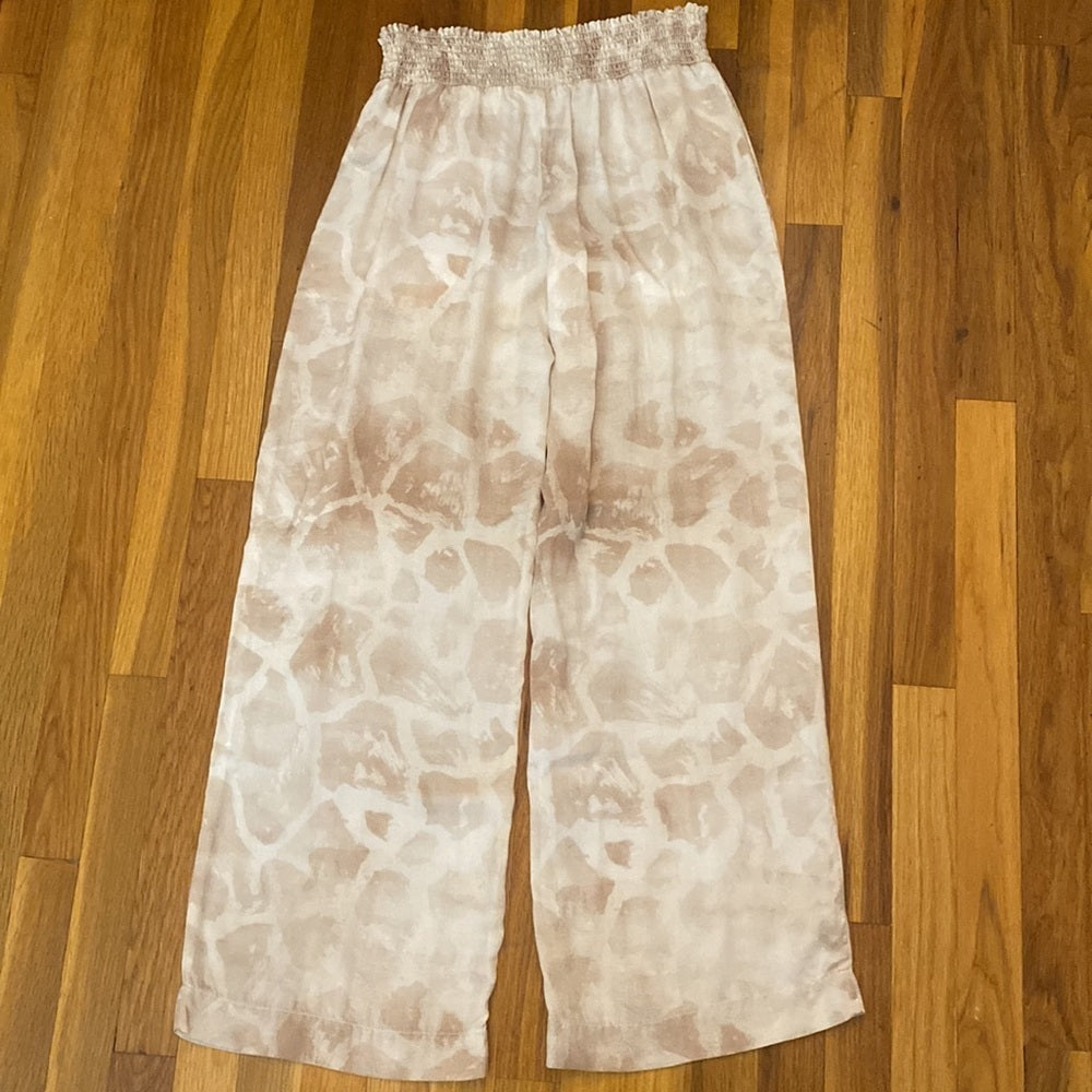 NWT Bella Dahl Women’s Brown and White Wide Leg Pants Size M