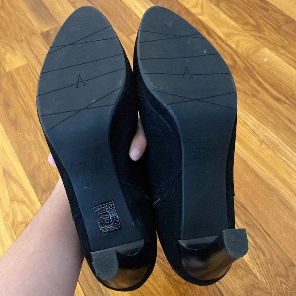 Aquatalia Women’s Black Velvet Heeled Booties Size 8