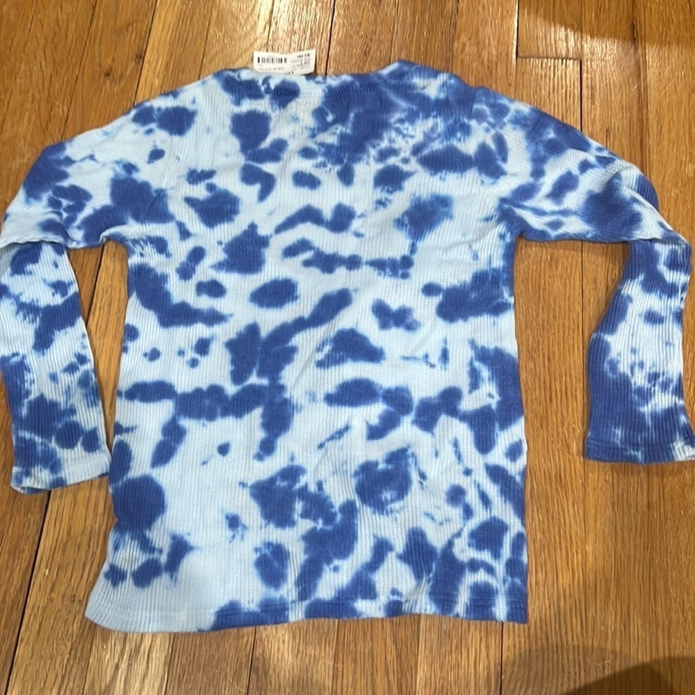 NWT Rock Candy Lester’s Kids Blue Tie Dye Waffle Knit Long Sleeve Size 8