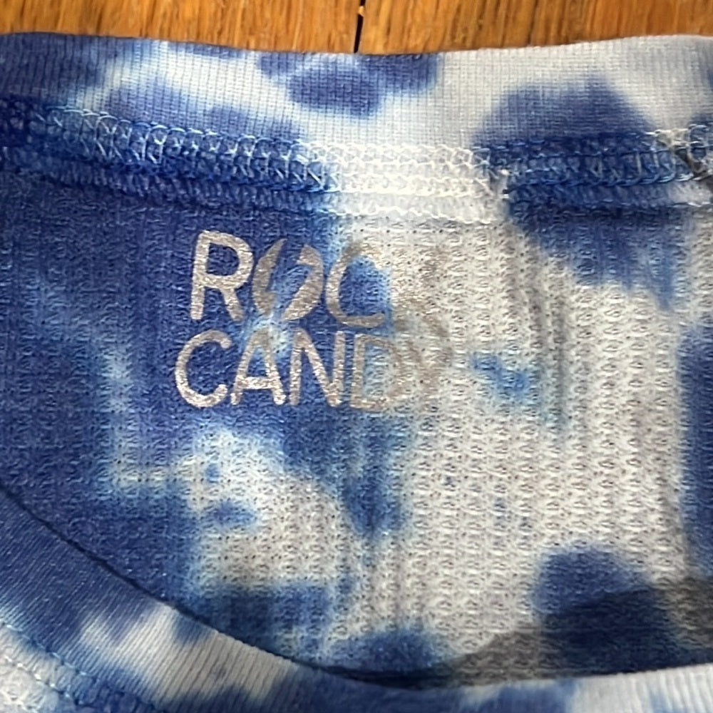 NWT Rock Candy Lester’s Kids Blue Tie Dye Waffle Knit Long Sleeve Size 8