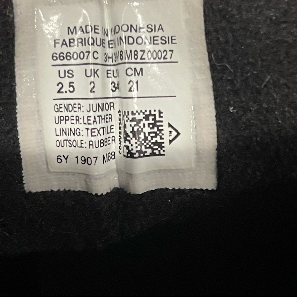 Converse Kids Black Leather Sneakers Size 2.5