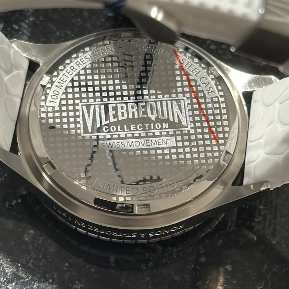 NWT Vilebrequin Men’s White Rubber Band Watch