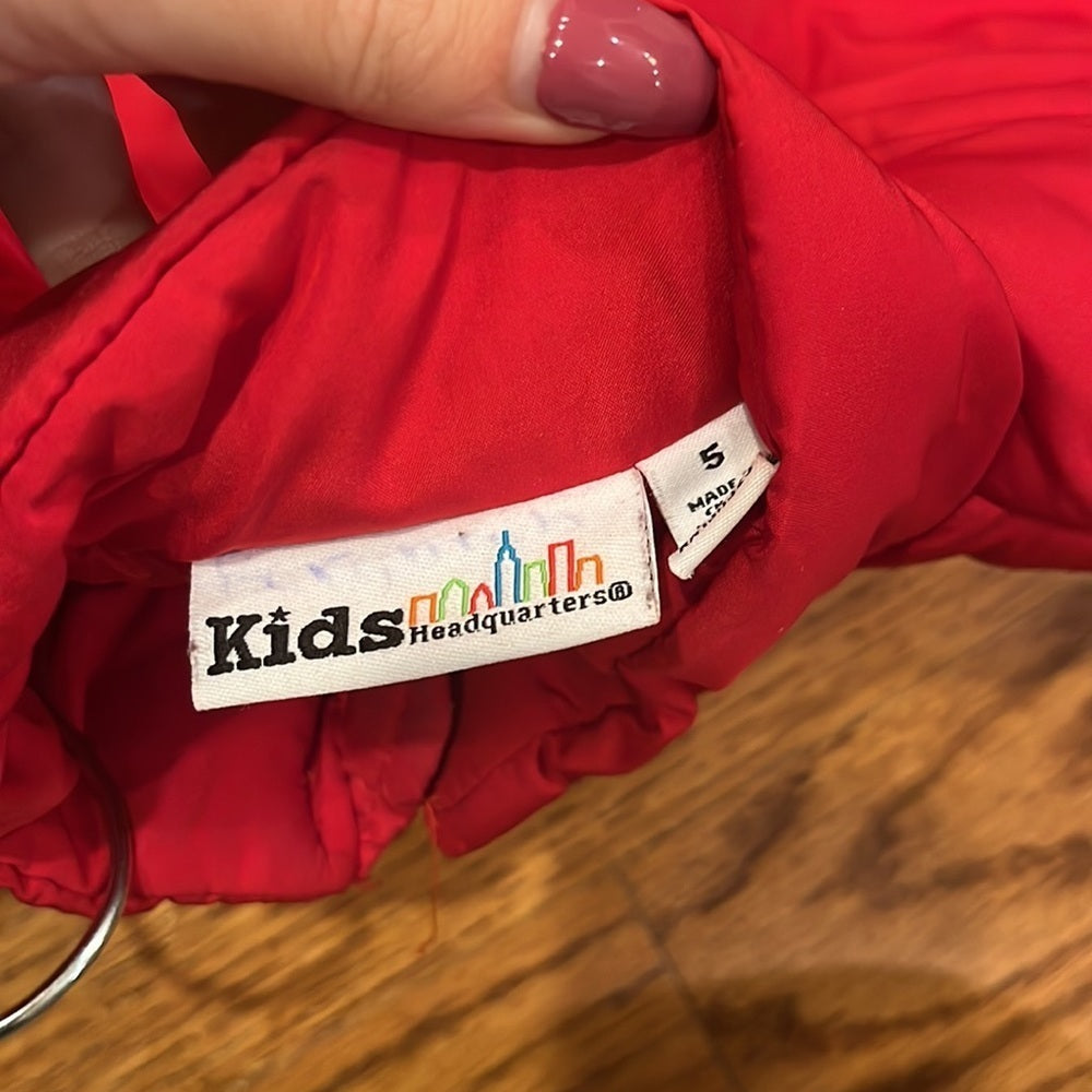 Kids Headquarters Boy’s Red Puffer Firefighter Vest Size 5