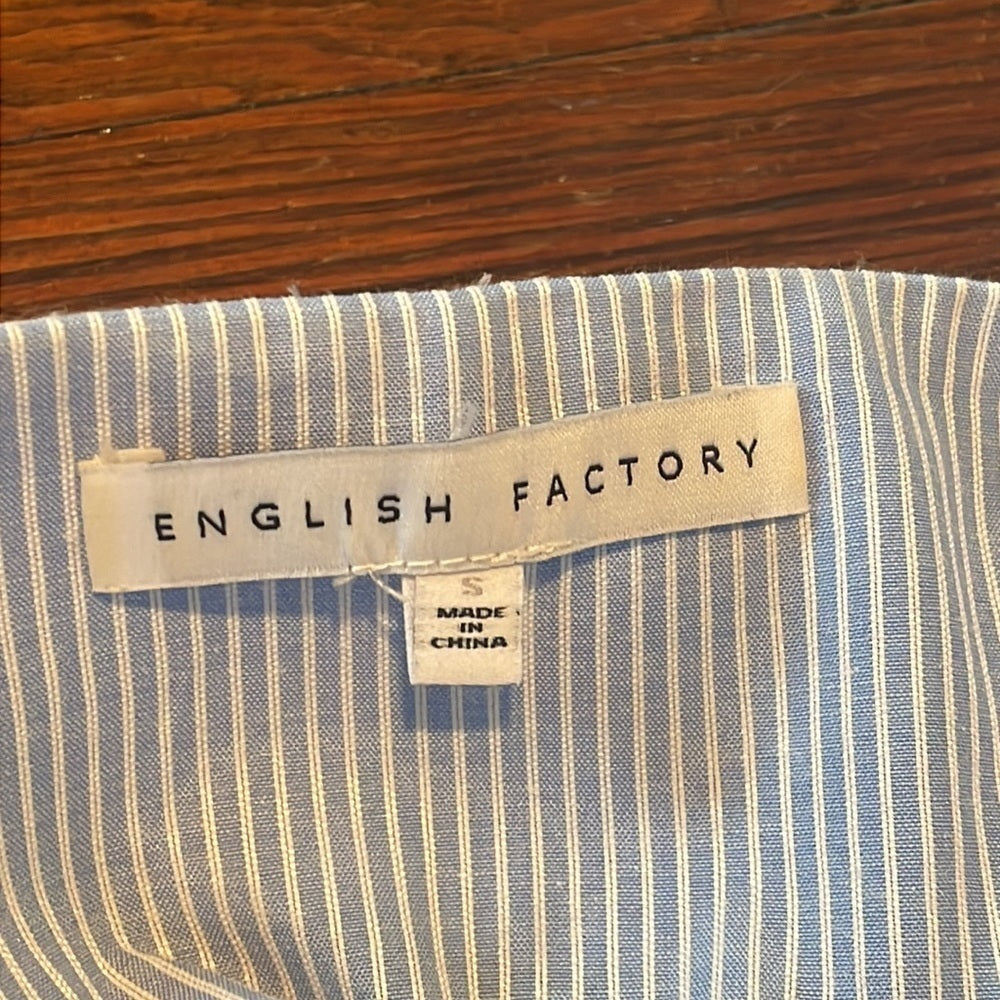 English Factory Women’s blue and white stripe sleeveless top Size S