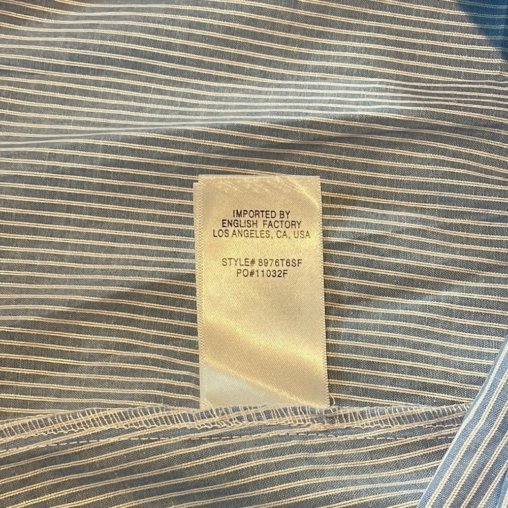 English Factory Women’s blue and white stripe sleeveless top Size S