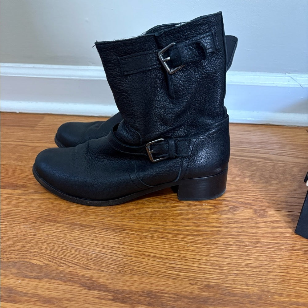 Adriana New York Black Leather Women's Boots