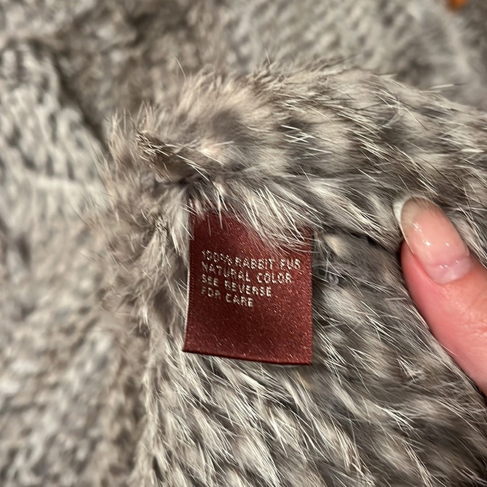 525 America Woman’s Grey Rabbit Fur Vest Size S