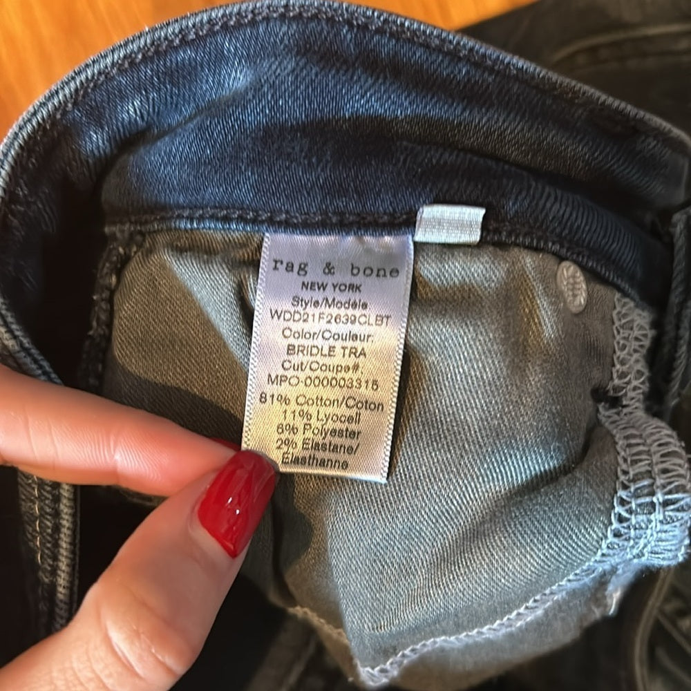 Rag & Bone Women’s Blue Nina High Rise Skinny Ankle Jeans Size 24