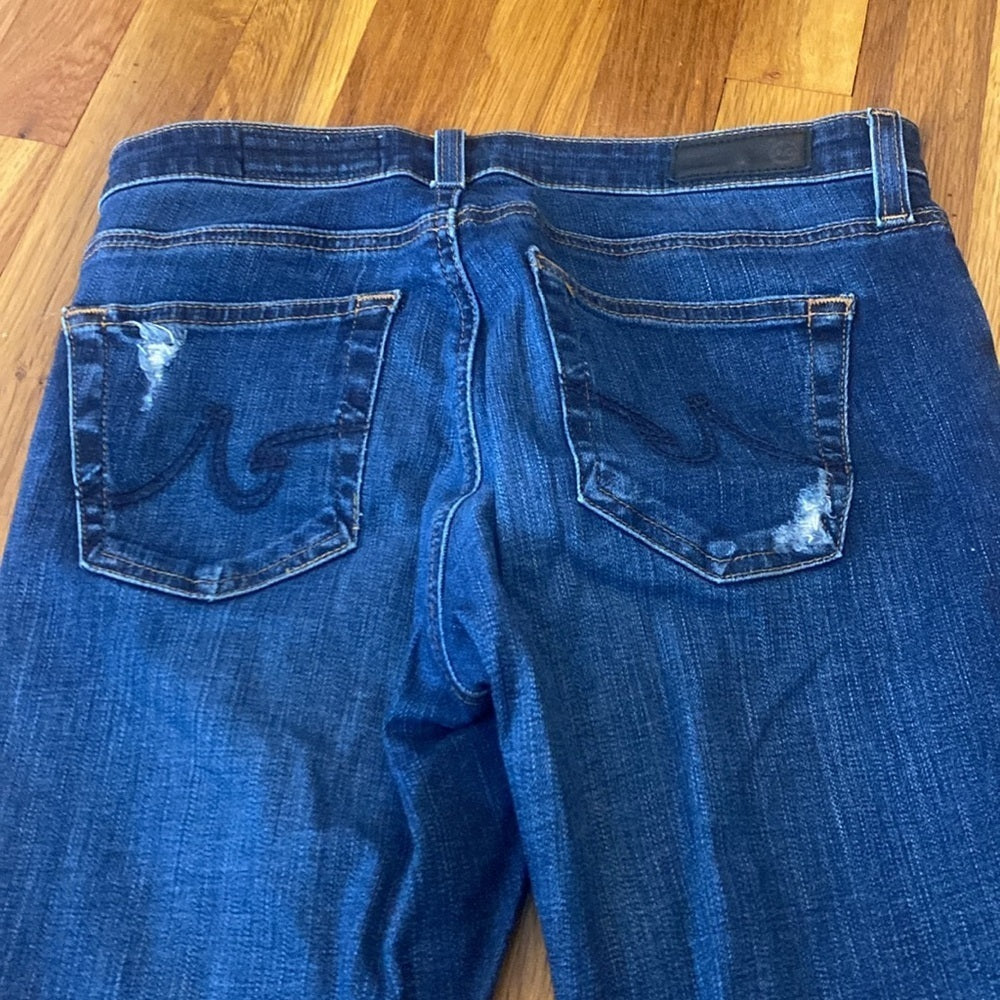 Ag Adriano Goldschmied Women’s Blue Ripped Legging Ankle Skinny Jeans Size 27