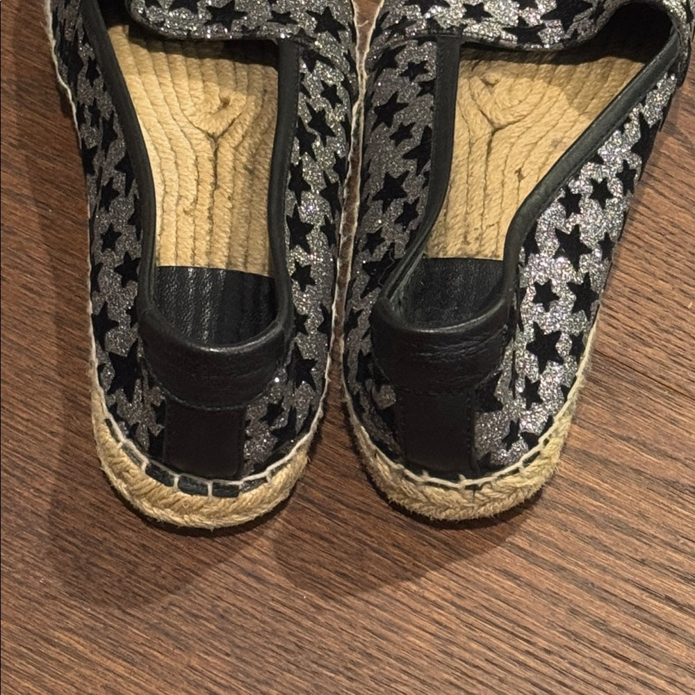 Saint Laurent Black and Silver Stars Detail Size 38.5/8.5
