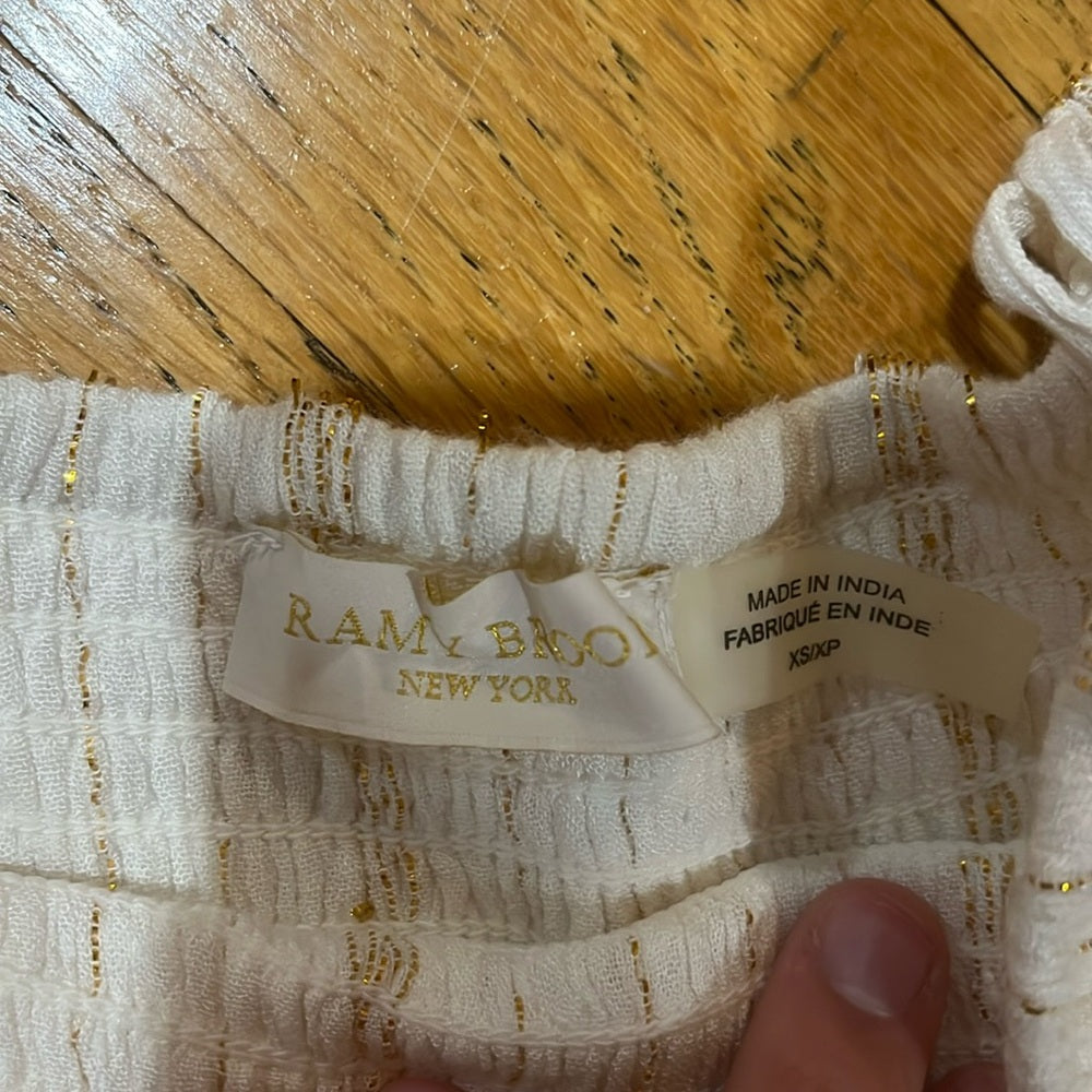 Ramy Brook Women White and Gold Skirt Size XS
