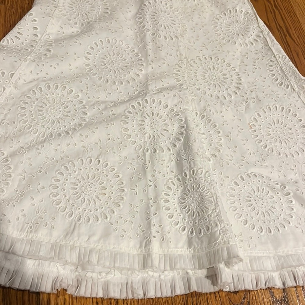 Prada Woman’a White Eyelet Skirt Size 42