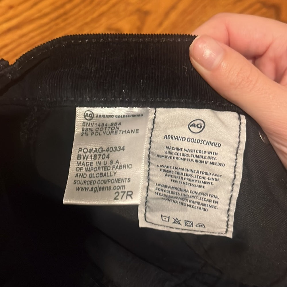 Adriano Goldschmied Woman’s Black The Prima Cigarette Leg Jeans Size 27R